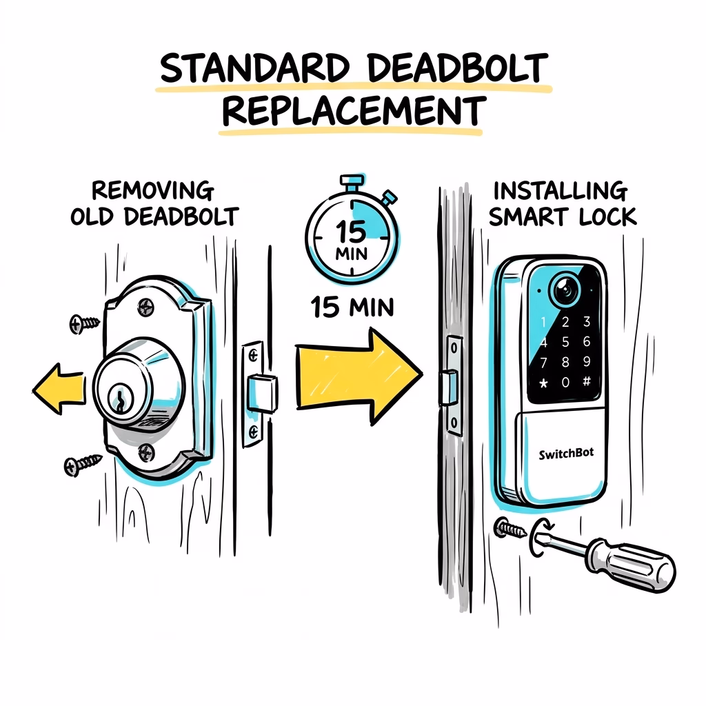 SwitchBot Lock Vision Pro real deadbolt replacement installation